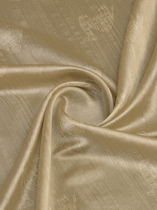 Gold Silk Blend Saree With Blouse Piece