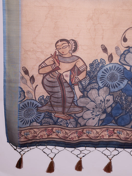 Grey Poly Silk Festival Saree With Blouse Piece