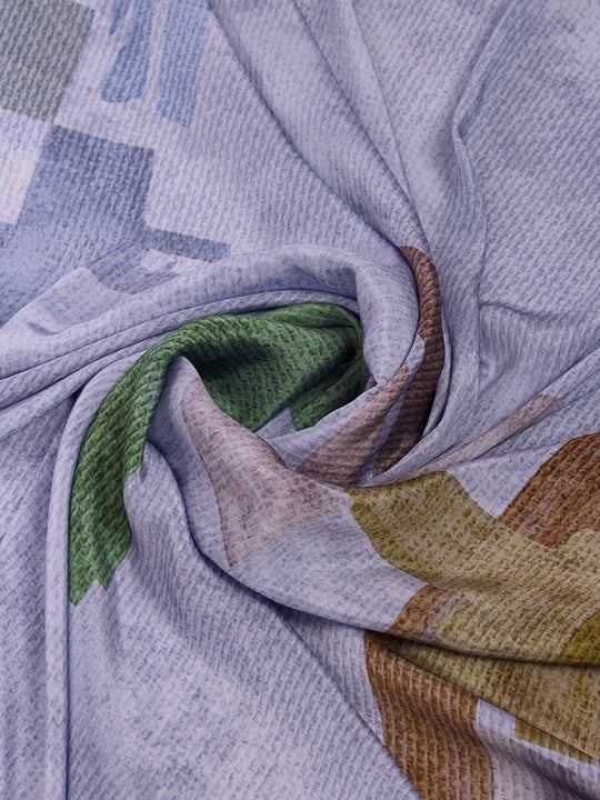 Lavender Satin Saree With Blouse Piece