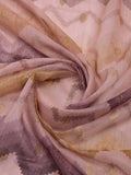 Cream Cotton Blend Saree With Blouse Piece