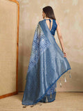 Indigoblue Pure Cotton Tie And Dye Printed Banarasi Rich Pallu Saree With Zari Tassels Saree With Blouse Piece