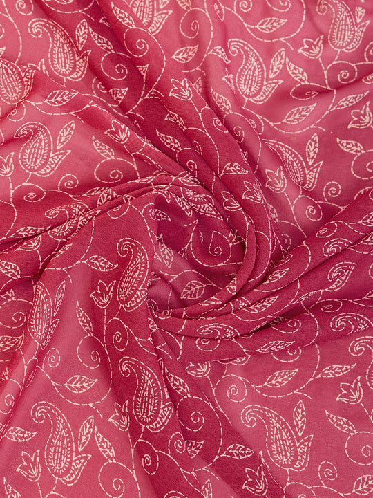 Rani Poly Georgette Festive Wear Saree With Blouse Piece