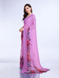 Lavender Poly Chiffon Festival Saree With Blouse Piece