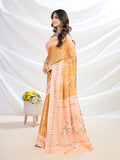 Orange  Handloom Silk Festive Wear Saree With Blouse Piece