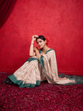 Cream Poly Silk Festival Saree With Blouse Piece