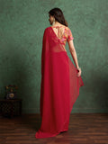 Poly Chiffon Dyed Saree With Heavy Embroidered Blouse Piece