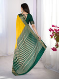 Pure Silk Woven Zari Saree With Jacquard Border And Blouse Piece