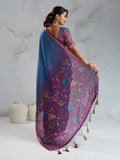 Pure Chiffon Digital Printed Woven Saree With Woven Border And Fancy Tassels