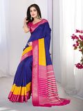 Pure Silk Woven Zari Saree With Jacquard Border And Blouse Piece