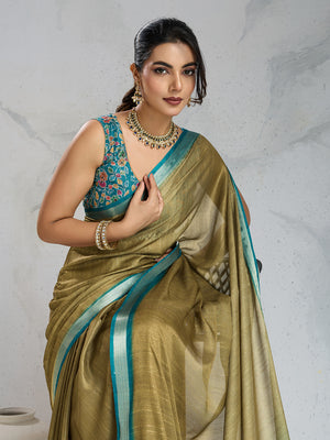 Pure Chiffon Digital Printed Woven Saree With Woven Border And Fancy Tassels