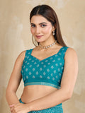 Pure Chiffon Bandhani Printed Saree With Viscose Woven Border And Blouse Piece