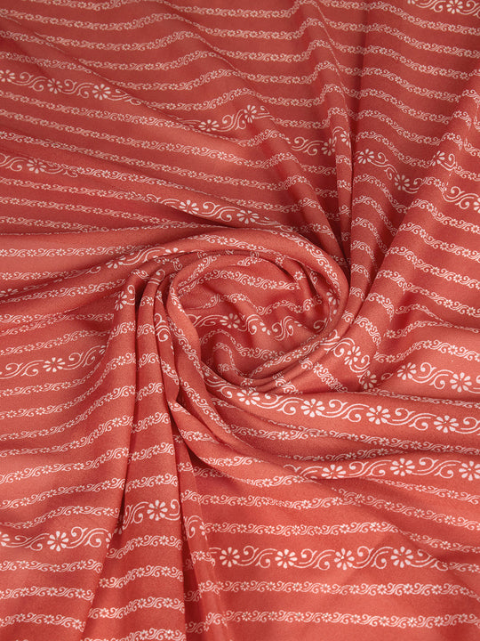 Rust Poly Georgette Saree With Blouse Piece