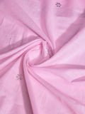 Pink Linen Blend Saree With Blouse Piece