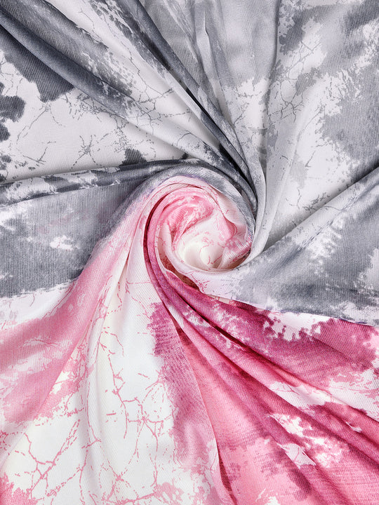 Grey Poly Chiffon Festival Saree With Blouse Piece