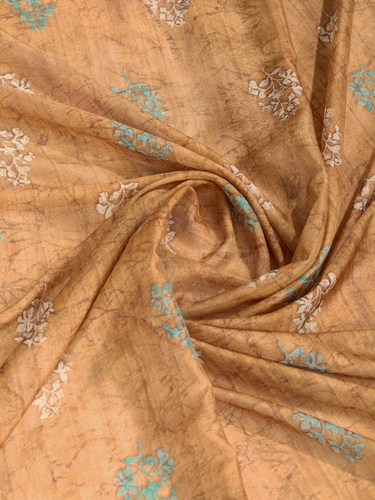 Mustard Yellow Poly Crepe Festive Wear Saree With Blouse Piece