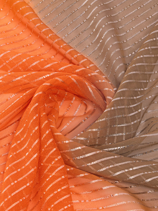 Orange & Yellow Weightless Saree With Blouse Piece