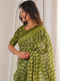 Soft Pure Cotton Hand Bagru Print Sarees With Blouse Pice