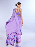 Purple Satin Saree With Blouse Piece