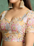 Poly Chiffon Dyed Saree With Heavy Embroidered Blouse Piece