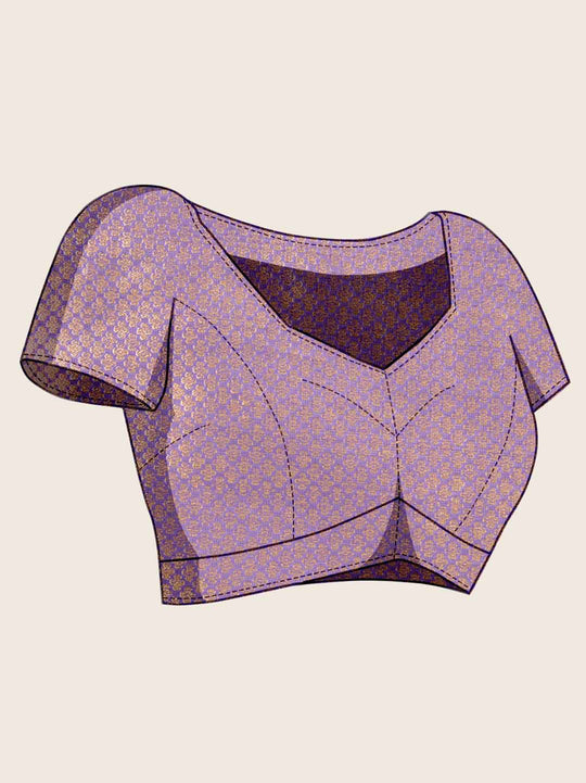 Purple Pure Tissue Silk Banarasi Saree With Brocade Blouse Piece