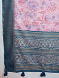 Mauve Poly Silk Festival Saree With Blouse Piece