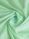 Green Linen Blend Saree With Blouse Piece