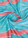 Blue Poly Chiffon Festival Saree With Blouse Piece