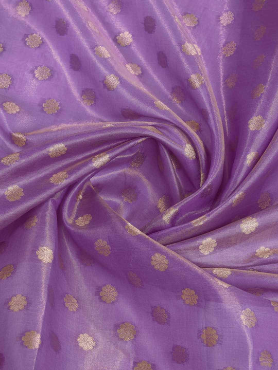 Purple Pure Tissue Silk Banarasi Saree With Brocade Blouse Piece