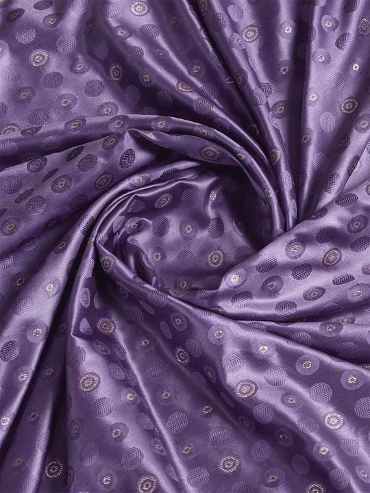 Lavendar Pure Satin Banarasi Saree With Tassels Saree With Blouse Piece