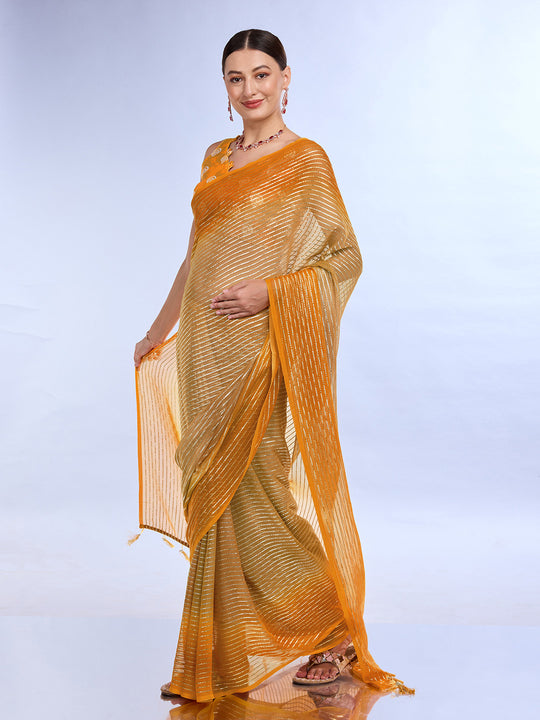 Mustard Weightless Saree With Blouse Piece