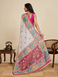 Multicolour Linen Saree With Jari Border All Over Single Colour Printed Saree With Blouse Piece