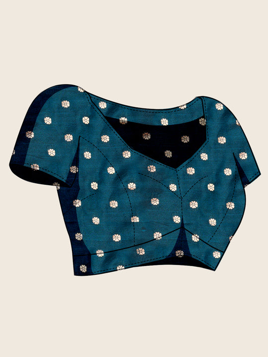 Teal Blue Soft Silk Sarees Premium Two Tone Satin Fabric With Unique Pathani Designs Saree With Blouse Piece