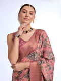 Pink Tissue Saree With Blouse Piece