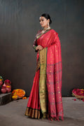 Soft Silk Chitt Palu With Contrast Blouse Weaving Saree