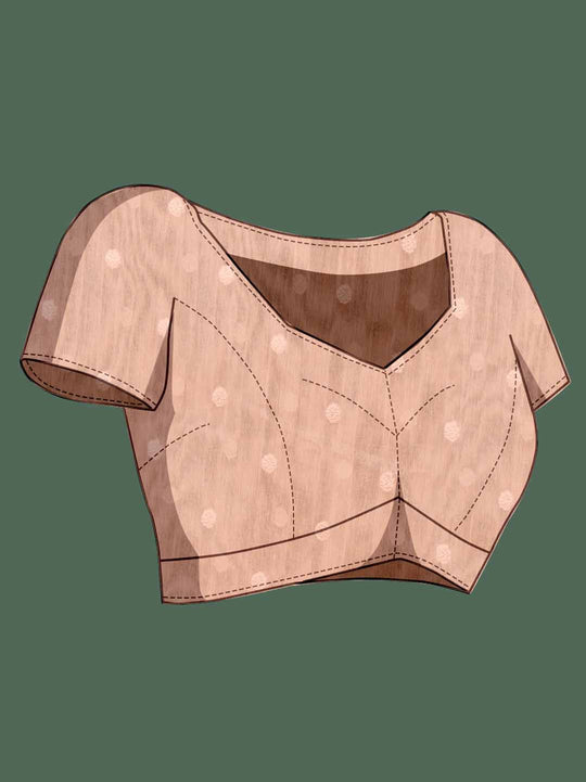 Beige Pure Cotton Lucknowi Woven Printed Saree With Tassels Saree With Blouse Piece