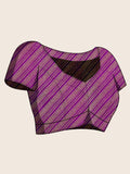 Purple Pure Satin Banarasi Saree With Tassels Saree With Blouse Piece