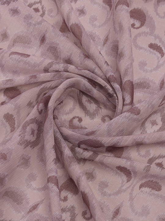 Grey Melange Linen Blend Saree With Blouse Piece