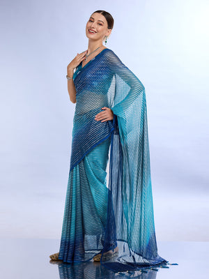 Blue Weightless Saree With Blouse Piece