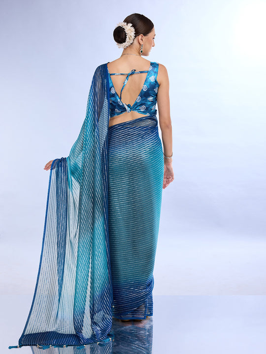 Blue Weightless Saree With Blouse Piece