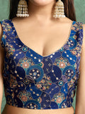 Poly Chiffon Dyed Saree With Heavy Embroidered Blouse Piece