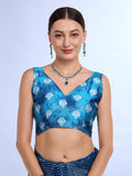 Blue Weightless Saree With Blouse Piece
