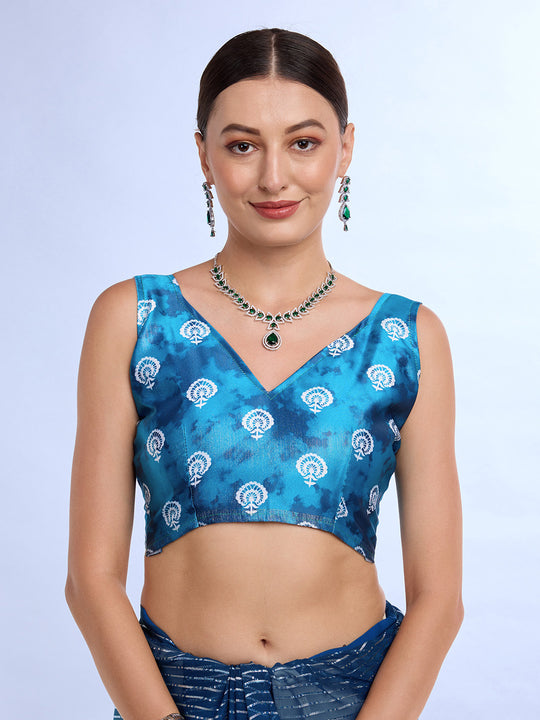Blue Weightless Saree With Blouse Piece