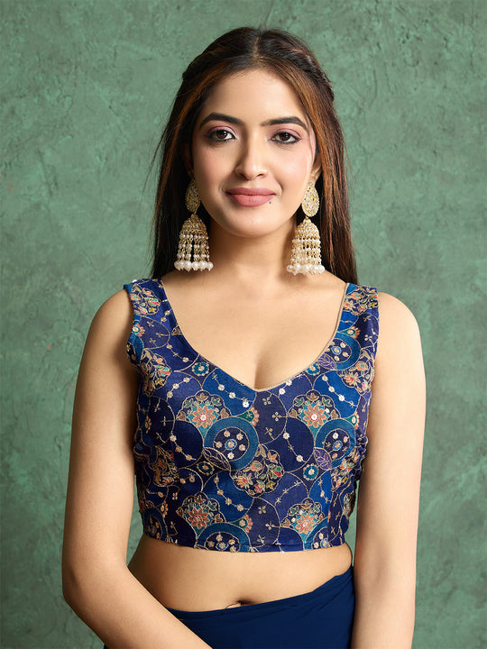 Poly Chiffon Dyed Saree With Heavy Embroidered Blouse Piece