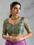 Pure Chiffon Digital Printed Woven Saree With Woven Border And Fancy Tassels
