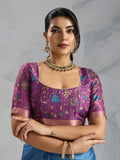 Pure Chiffon Digital Printed Woven Saree With Woven Border And Fancy Tassels