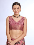 Pink Tissue Saree With Blouse Piece