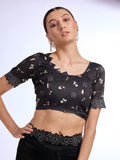 Black Georgette Saree With Blouse Piece
