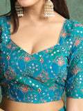 Poly Chiffon Dyed Saree With Heavy Embroidered Blouse Piece