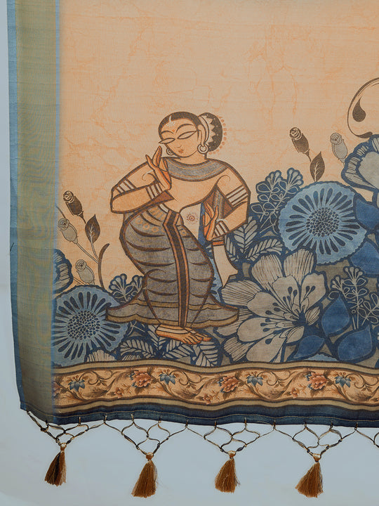 Sea Green Poly Silk Festival Saree With Blouse Piece