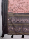 Pink Poly Silk Daily Wear Saree With Blouse Piece